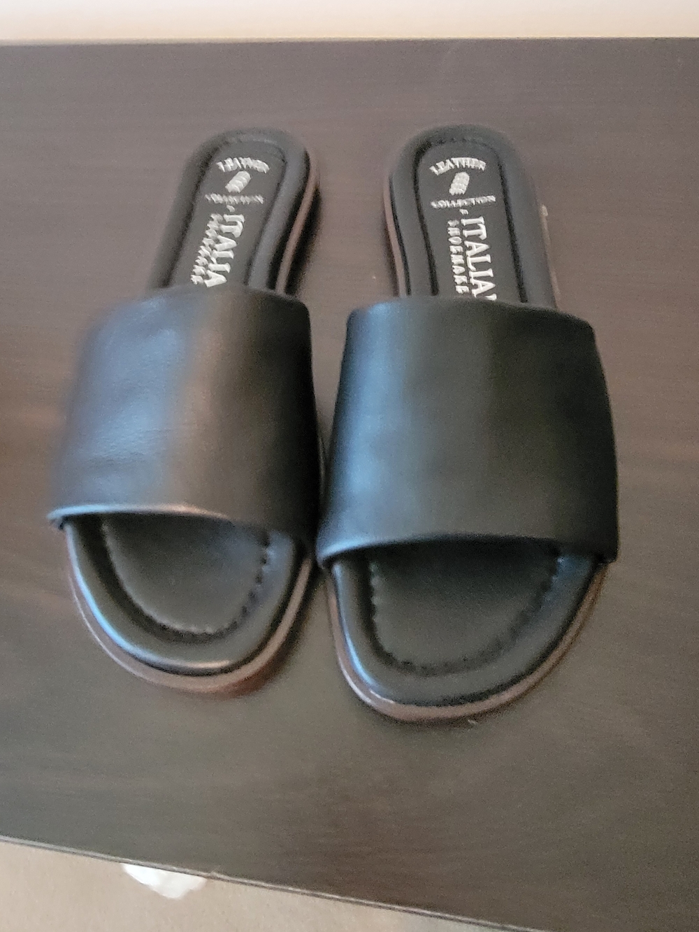 Black Slide Sandals for Women